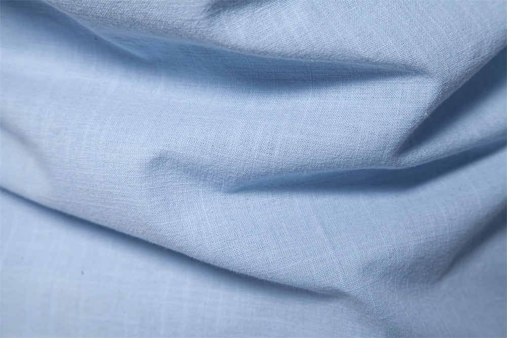 Men’s Casual Solid Long Sleeve Cotton Linen Shirt
