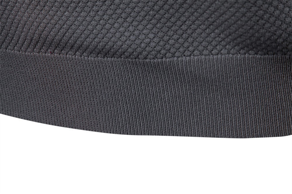 Men’s Short Sleeve Knit Polo Shirt with Waffle Texture